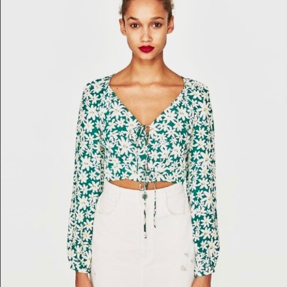 ZARA floral button up blouse - Picture 2 of 10